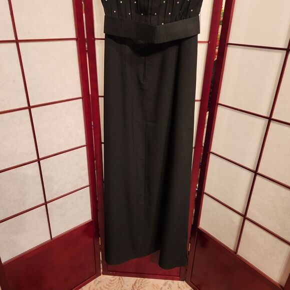 Lilli Diamond California Black Sleeveless Rhinestone Maxi Dress - Picture 5 of 7
